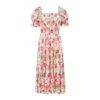 The Tilde Square Neck Midi Dress In Spring Floral