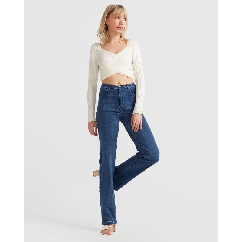 Impossible Highs Bootleg Jean - Dark Blue 5 Impossible Highs Bootleg Jean - Dark Blue - Image 5