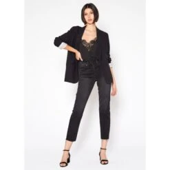 Astoria High Rise Straight Crop Jeans In Washed Black -Transcend Sales j7bpgnhljjruamfphj0t