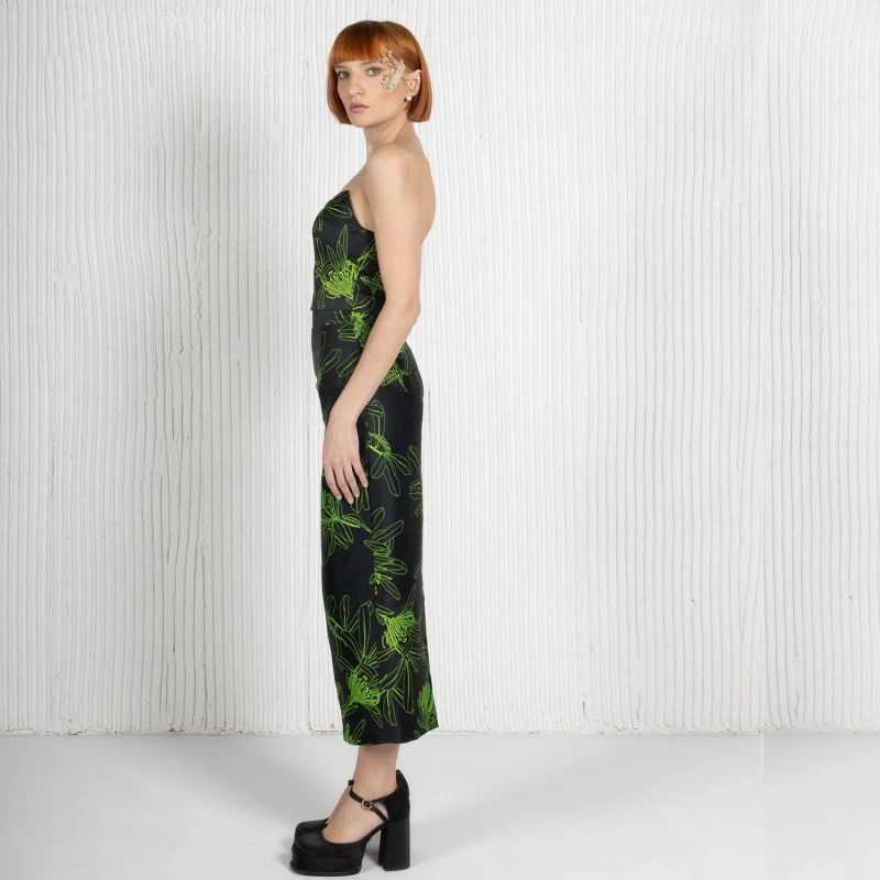 Jacquard Printed Crop Top-Lime Punch 4 Jacquard Printed Crop Top-Lime Punch - Image 4