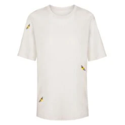 Bee Embroidered Recycled T-Shirt White Women