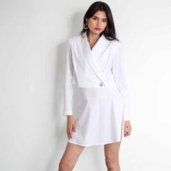 Cropped Blazer In White Cotton -Transcend Sales jhl4enty3yohemcwpzzr