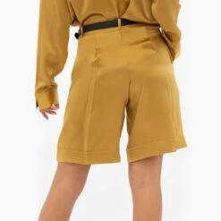 Manila Silk Tailored Shorts In Yellow Mimosa -Transcend Sales jnlsjivi6brrxgvaijbz