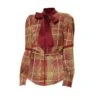 Bow-Tie Tartan Print Shirt