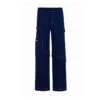 Kntlgy Navy Blue Cotton Baggy Cargo Pants