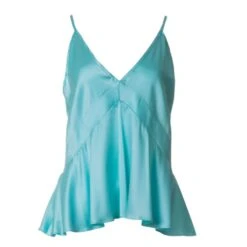 Dione Silk Top Turquoise