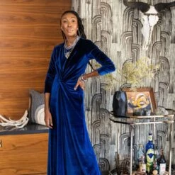 Royal Velvet Knot Dress -Transcend Sales kzepr3nwxcjszczivl2s