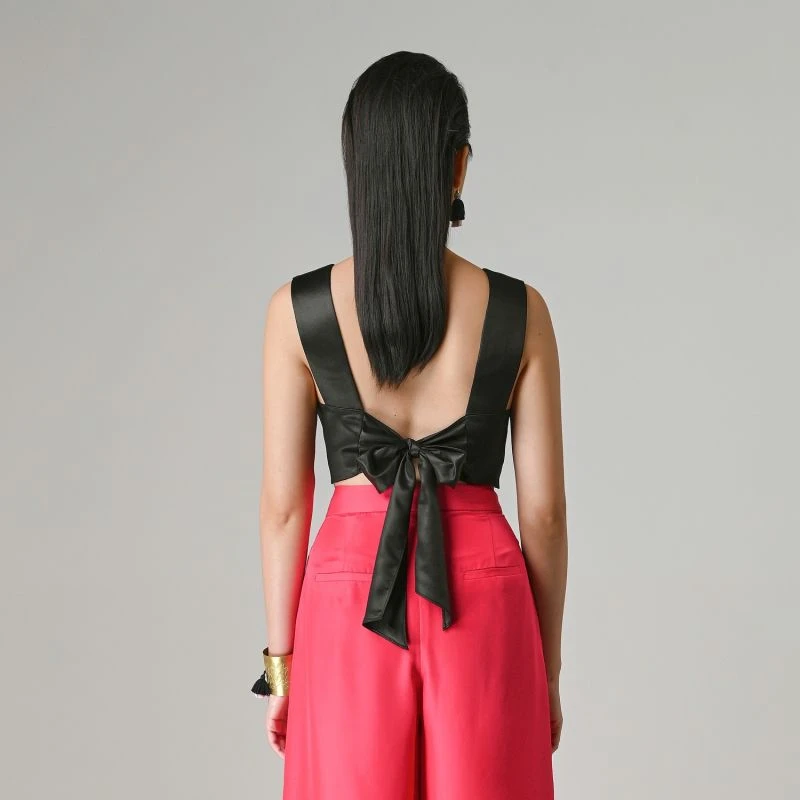 Lacquer Silk Crop Top - Lanh My A 4 Lacquer Silk Crop Top - Lanh My A - Image 4