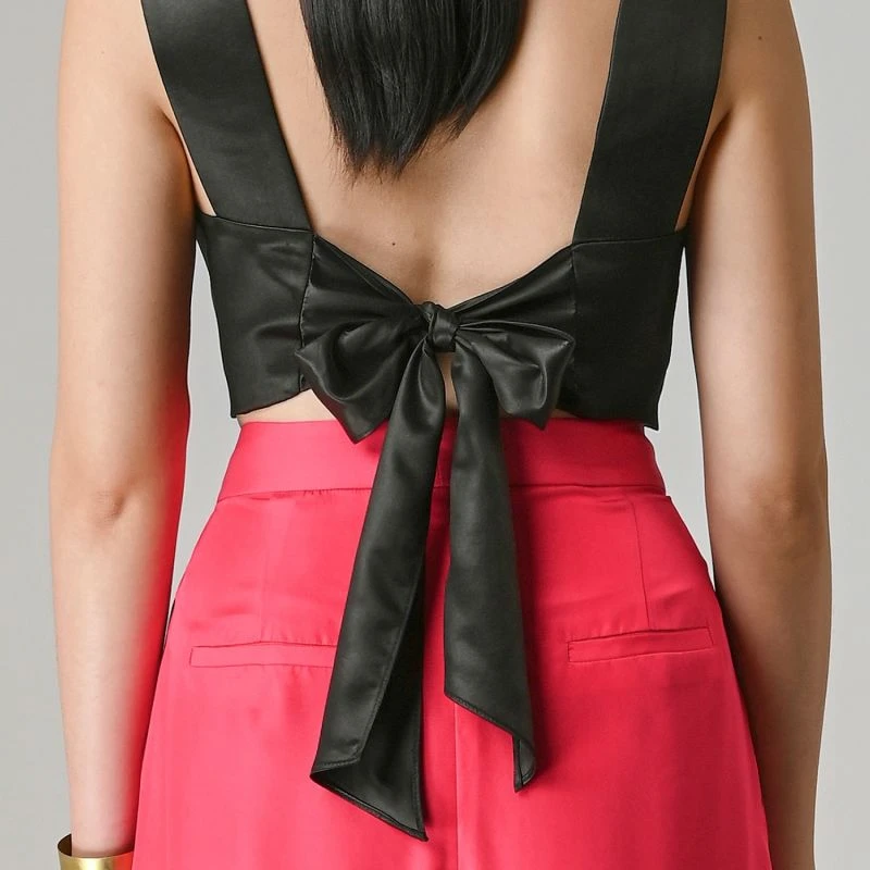 Lacquer Silk Crop Top - Lanh My A 5 Lacquer Silk Crop Top - Lanh My A - Image 5