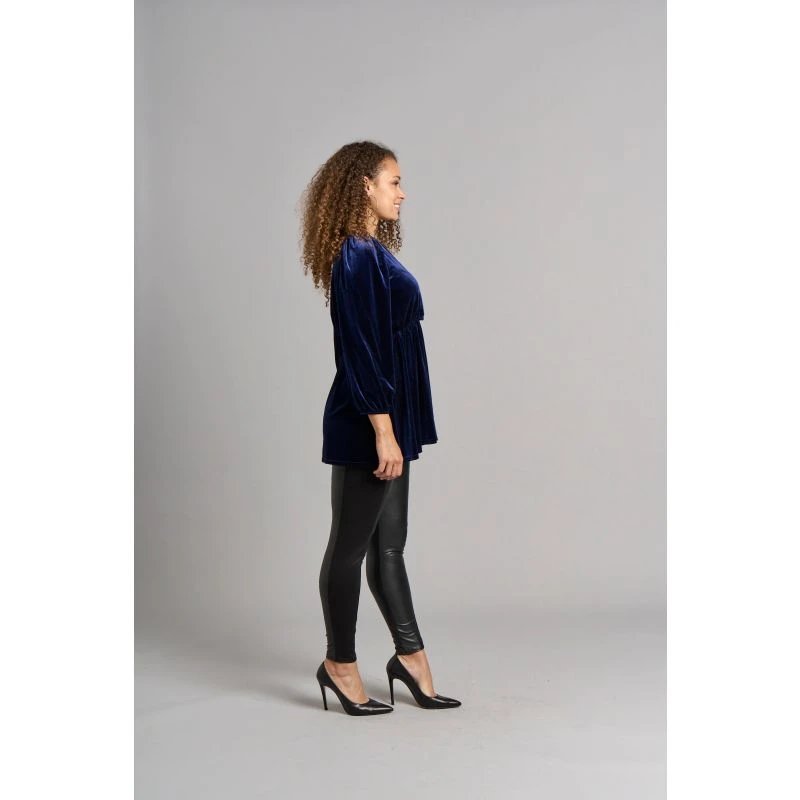 Leila Velvet Wrap Top - Blue 3 Leila Velvet Wrap Top - Blue - Image 3