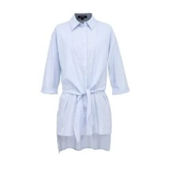 Long Shirt With Knotted Panels In Front