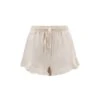 Linen Flared Cream Short