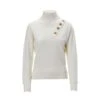 Viscose Blend Turtleneck White Sweater