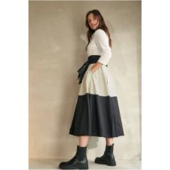 Dotted Colorblock Shirtdress With Tie Belt 6 Dotted Colorblock Shirtdress With Tie Belt -Transcend Sales lmdgndoo4vpzrzsvvoys