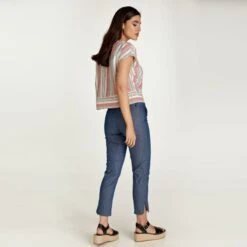 Coral Striped Linen Style Top -Transcend Sales lnshurvnbdhqc3noyyey