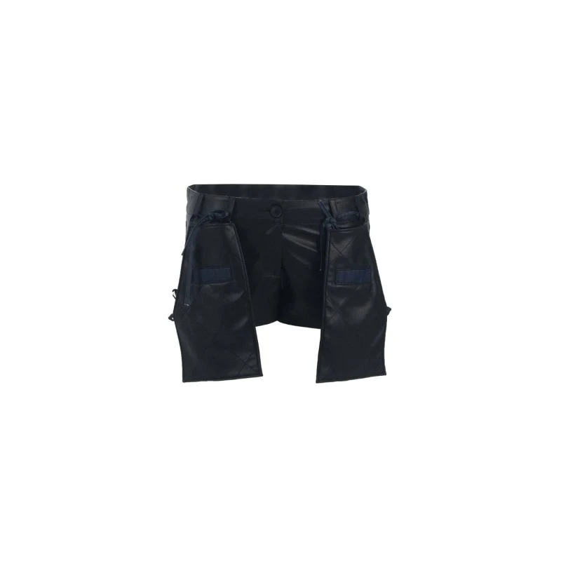 Faux Leather YOU Shorts With Removable Pockets On Front In Black 1 Faux Leather YOU Shorts With Removable Pockets On Front In Black