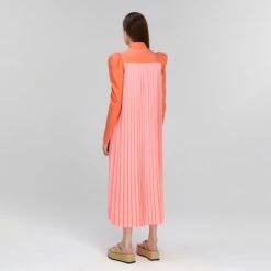 Princess Dress Viscose Midi Long Coral -Pink -Transcend Sales lx1txz09y0ttvojpvlkc