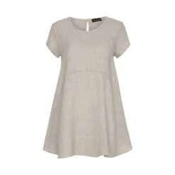 Linen Tunic - Navy - Taupe