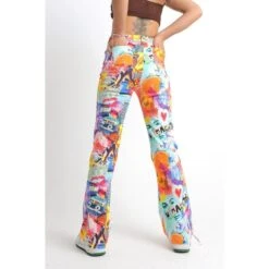 Moxie Bootcut Belted Collage Print Jeans -Transcend Sales moxie bootcut belted collage print jeans f15d47cb4658515038b05dae6a2fe0f9