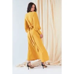 Mustard Maxi Wrap Dress 22 Mustard Maxi Wrap Dress -Transcend Sales mustard wrap dress 022d6abfcd6cc7708558d13de61ab868