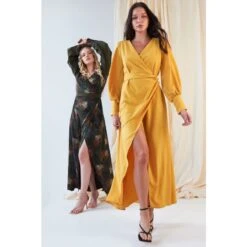 Mustard Maxi Wrap Dress 25 Mustard Maxi Wrap Dress -Transcend Sales mustard wrap dress 22b29088db2d2d512506ec412f656d23