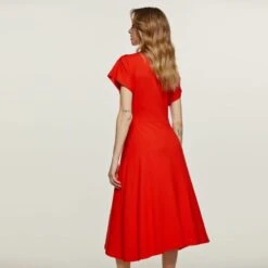 Red Knot Detail Midi Dress -Transcend Sales ngx64wxlmrrkubatkqm2