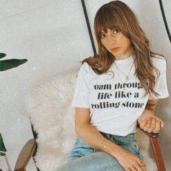 Like A Rolling Stone Oversized Retro Slogan T-Shirt -Transcend Sales o08ogvaegrbxqcr5jh5v