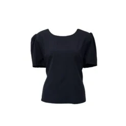 Elegance Round Neck Blouse In Black