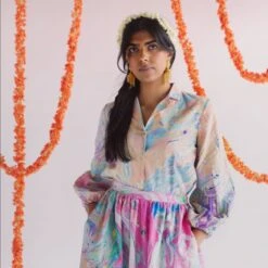 Organic Cotton Blouse In Peach Marble Print 9 Organic Cotton Blouse In Peach Marble Print -Transcend Sales organic cotton blouse in peach marble print 6a60c40bc243bd226885018639ba738a