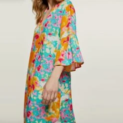 Abstract Floral Kaftan Style Dress Viscose -Transcend Sales osv1lxgmbgfu5fdb6kpa
