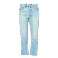 Astoria High Rise Straight Crop In Baby Blue