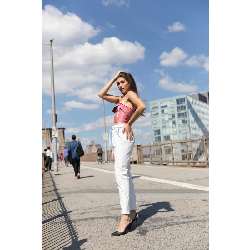 Red Leather Crop Top 4 Red Leather Crop Top - Image 4
