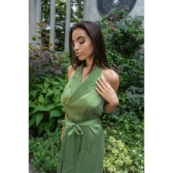Halter Neck Midi Tuxedo Dress - AvocadoGreen 13 Halter Neck Midi Tuxedo Dress - AvocadoGreen -Transcend Sales ovytqzuozqdfuewl4jp4