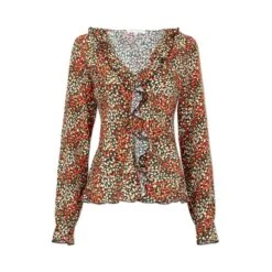 Palma - Silk/Viscose Shirt With Frill,"Bee-Drops"