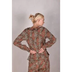 Palma - Silk/Viscose Shirt With Frill,"Bee-Drops" -Transcend Sales palma silk viscose shirt with frill bee drops 2012ed51acd6479638ea0681bf35fee5