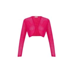 Butterfly Fishnet Knit Bolero In Magenta-Pink