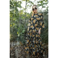 Petite Marigold Blossom 3-Tier Ruffle Dress -Transcend Sales petite marigold blossom 3 tier ruffle dress 1cee3bccb6ec3b6168ea041532f3786c