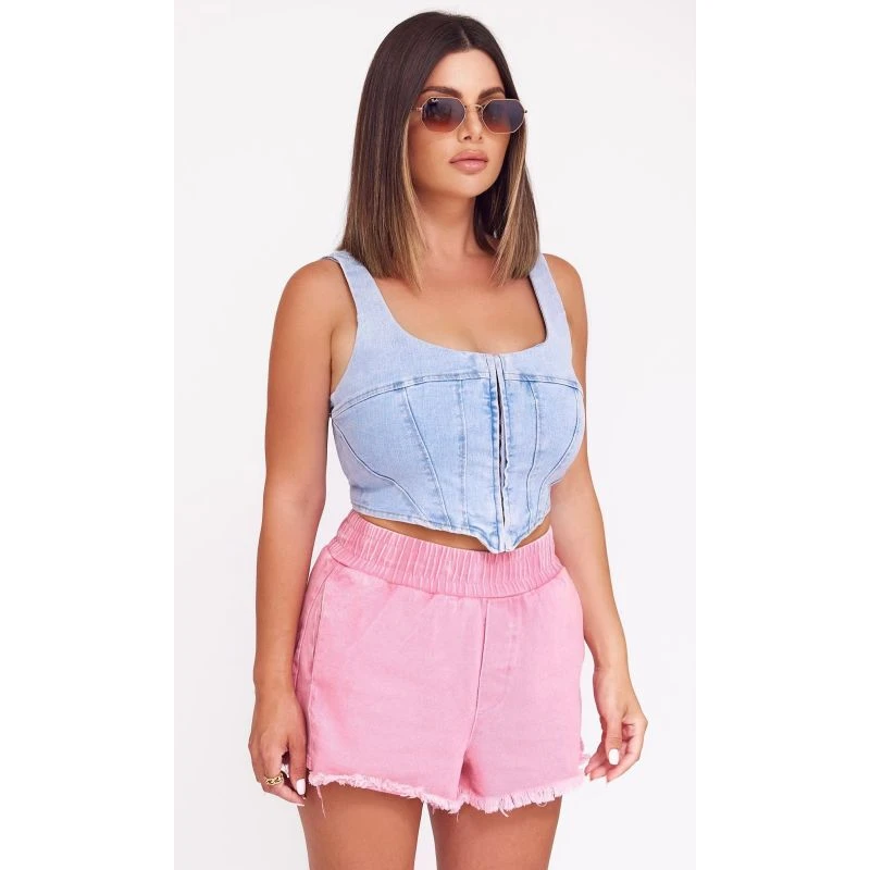 Pink Pull On Cotton Short 4 Pink Pull On Cotton Short - Image 4