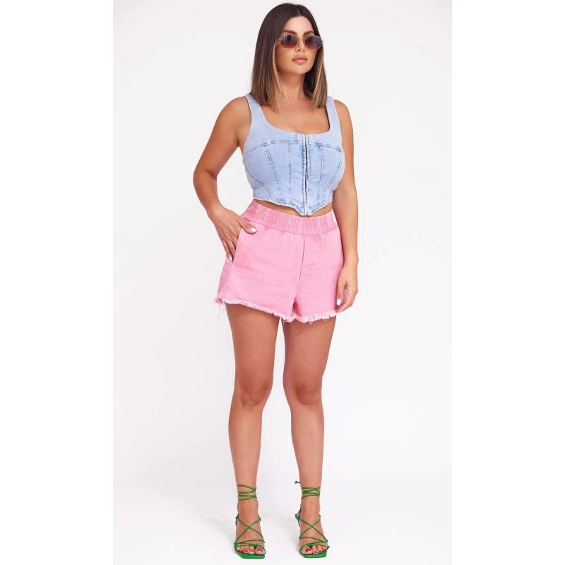 Pink Pull On Cotton Short 2 Pink Pull On Cotton Short - Image 2