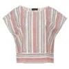 Coral Striped Linen Style Top
