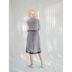 Pleated Vintage Chiffon Balloon Sleeved Button Up Dress -Transcend Sales pleated vintage chiffon balloon sleeved button up dress 74d1821d1c08bdde5eee843c9eb57afd