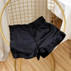 Pure Mulberry Silk Shorts High-Waisted - Black -Transcend Sales pure mulberry silk shorts high waisted black 61a5a94aad3f1ddb2ba6f1d2998bbda6
