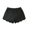 Pure Silk Black Scallop Edged Shorts