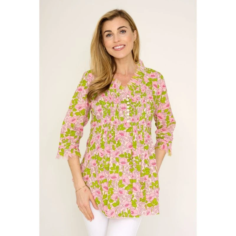 Sophie Cotton Shirt In Abstract Flower 4 Sophie Cotton Shirt In Abstract Flower - Image 4