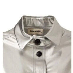 Loose Fit Shirt Metallic Silver -Transcend Sales qvmts7s7ux7xdj6qufjt