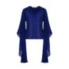 Hooded Chiffon Top- Blue