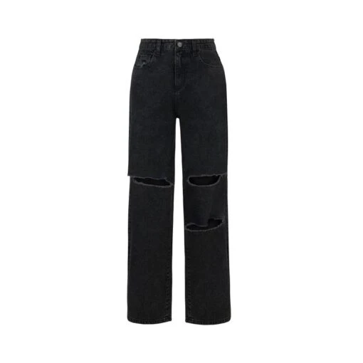 High-Waisted Ripped Black Jeans 3 High-Waisted Ripped Black Jeans -Transcend Sales rs2khwdzh3e0ek4blf4q