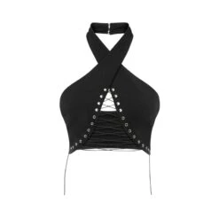 Scandalous Bandeu Lace Up Top In Black