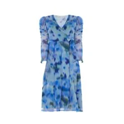 Serena Midi Dress - Blue Dye Print
