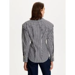 Shoulder Pad Striped Shirt -Transcend Sales shoulder pad striped shirt 6297a0270af85d84786459bc91fd67de